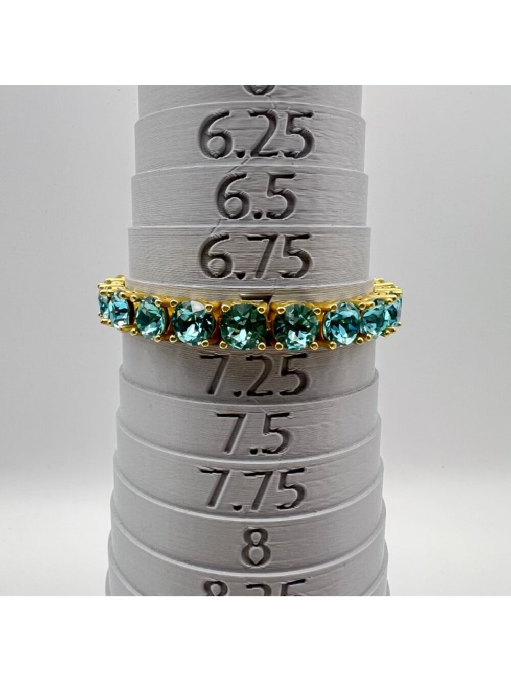 Park Lane Gold-Tone Bracelet Aqua Blue Crystal Tennis Impression Adjustable Box - Picture 5 of 9